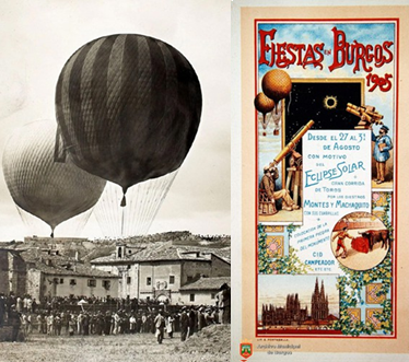 Astrónomos y aficionados observan el eclipse total de Sol y cartel de festejos con motivo del eclipse de 1905 en Burgos | Archivo municipal de Burgos. Astrónomos y aficionados observan el eclipse total de Sol y cartel de festejos con motivo del eclipse de 1905 en Burgos | Archivo municipal de Burgos.