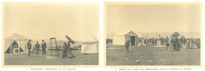 Instalaciones del Observatorio en Cacabelos para observar el eclipse de 1912 | Archivo del Real Observatorio Astronómico de Madrid. Instalaciones del Observatorio en Cacabelos para observar el eclipse de 1912 | Archivo del Real Observatorio Astronómico de Madrid.