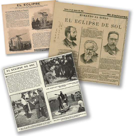 Recortes de prensa de los eclipses de 1900, 1905 y 1912. Recortes de prensa de los eclipses de 1900, 1905 y 1912.